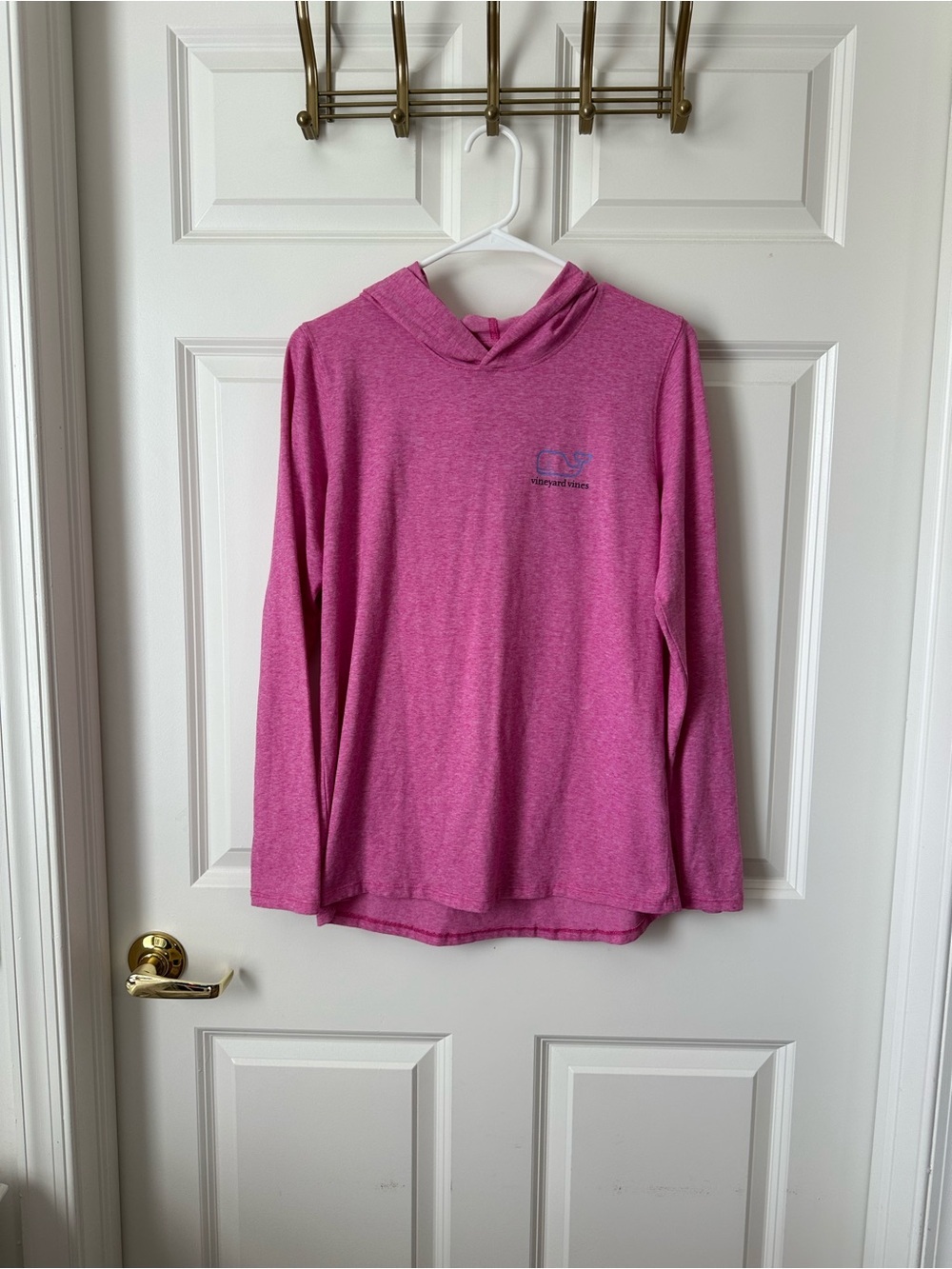 Vineyard Vines Pink Heather Long Sleeve Hooded Shirt Women's Size S
